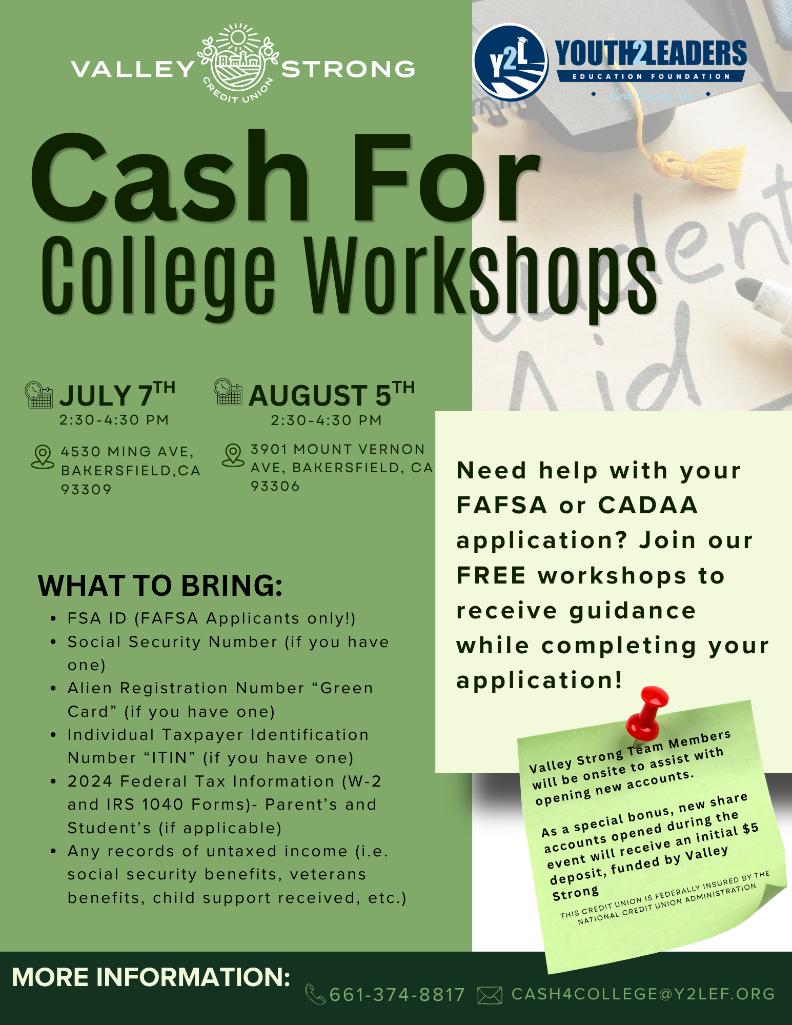 Cash for College Flyer